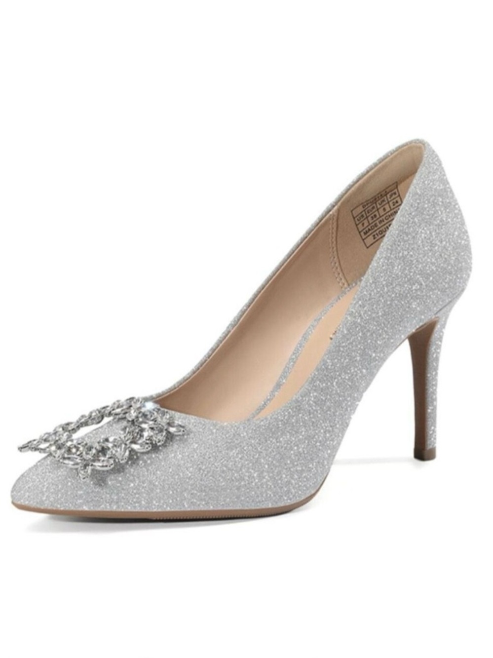 NWT Gorgeous DREAM PARIS 7.5 Silver Bling Pointed Toe Stiletto Sparkly Pumps
